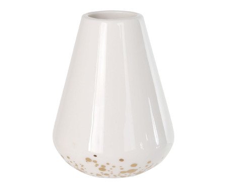 Vaso em Porcelana Branco e Dourado | Westwing
