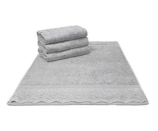 Toalha de Rosto Cristal Nadine Prata - 50X80cm, silver or metallic | WestwingNow