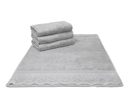 Toalha de Rosto Cristal Nadine Prata - 50X80cm | Westwing