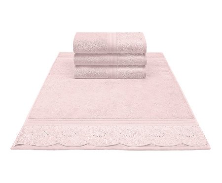 Toalha de Rosto Cristal Paola Rosa Pétala - 50X80cm | Westwing