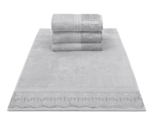 Toalha de Rosto Cristal Roma Prata - 50X80cm, silver or metallic | WestwingNow