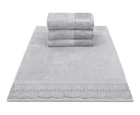 Toalha de Rosto Cristal Roma Prata - 50X80cm | Westwing