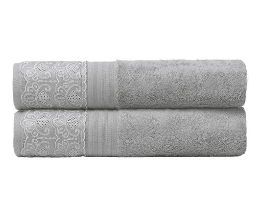 Toalha Banhão Cris Nadine Prata - 81X150cm, silver or metallic | WestwingNow