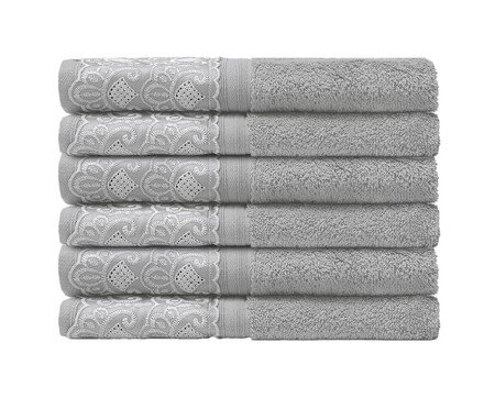 Toalha Social Cristal Nadine Prata - | Westwing
