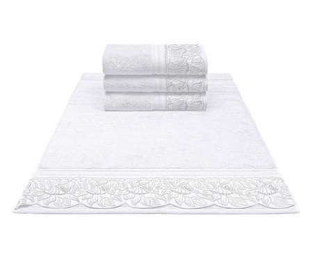 Toalha de Rosto Cristal Paola Branco - 50X80cm | Westwing