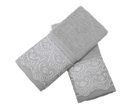 Toalha Social Cristal Nadine Prata - 2 Peças, silver or metallic | WestwingNow