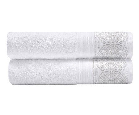 Toalha Banhão Cristal Roma Branco - 81X150cm | Westwing