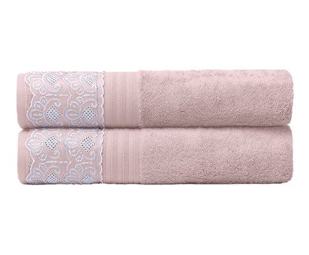 Toalha Banhão Cristal Nadine Rosa Pétala - 81X150cm | Westwing