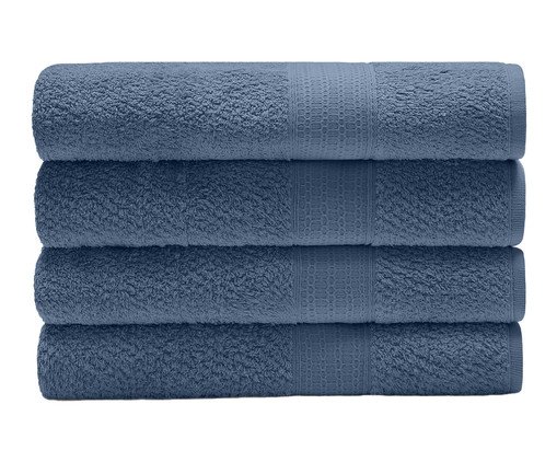 Toalha de Banho Natural Azul Petroleo - 70X140cm, blue | WestwingNow