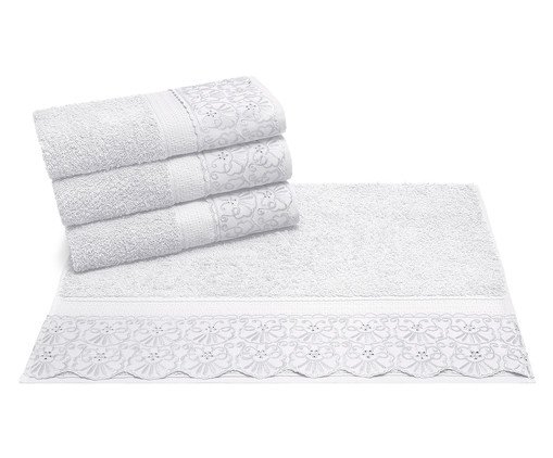 Toalha de Rosto Melody Cris Branco - 70X140cm, white | WestwingNow