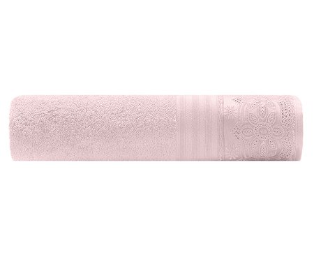 Toalha Banhão Cristal Luisa Rosa Pétala - 81X150cm | Westwing