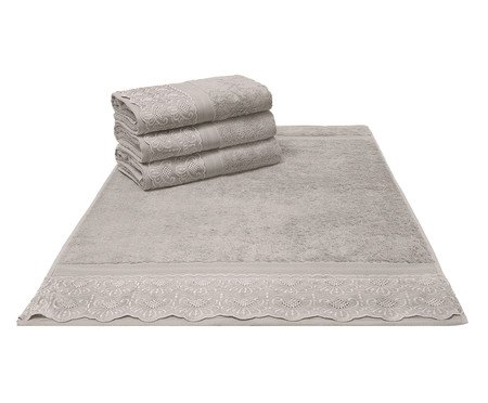 Toalha de Rosto Cristal Nadine Bege - 50X80cm | Westwing