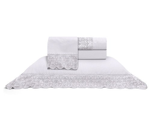 Jogo de Lençol Melody Cris Branco 230 Fios, white | WestwingNow