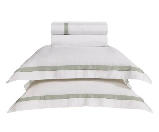 Jogo de Lençol Vercelli Pistacchio Branco, white | WestwingNow