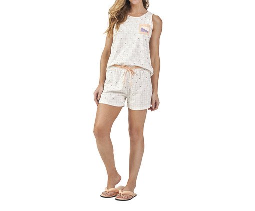 Short Doll Regata Feminino Duo Heart, Off White | WestwingNow