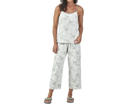 Pijama Alça com Pantacourt Mescla | Westwing