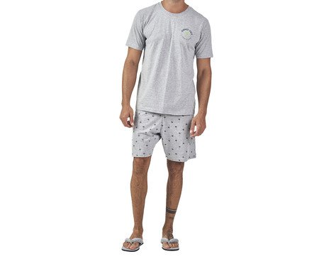 Pijama Masculino Manga Curta Coqueiros