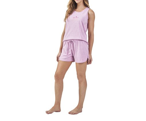 Short Doll Regata Feminino Mescla Rosa, Rosa | WestwingNow