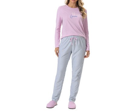 Pijama Feminino Manga Longa Sleep Rosa | Westwing