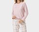 Pijama Feminino Manga Longa Xadrez Rosa, Rosa | WestwingNow