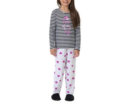 Pijama Feminino Infantil Longo Raposa Branco | Westwing