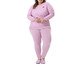 Pijama Feminino Plus Size Longo Listrado Rosa, Rosa | WestwingNow
