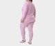 Pijama Feminino Plus Size Longo Listrado Rosa, Rosa | WestwingNow