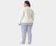 Pijama Feminino Plus Size Manga Longa Bear Off-White, Off White | WestwingNow