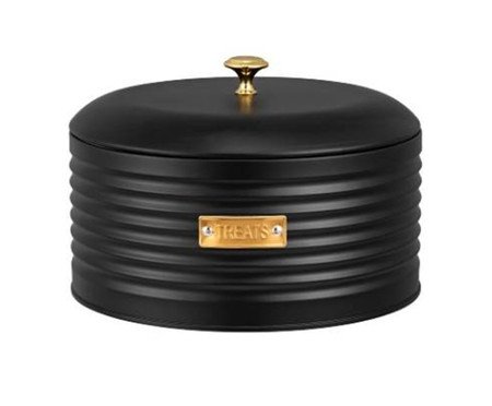 Porta-Biscoitos de Metal com Tampa Friso Preto | Westwing