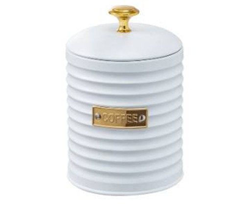 Porta-café de Metal com Tampa Friso Cafe Branco, white | WestwingNow