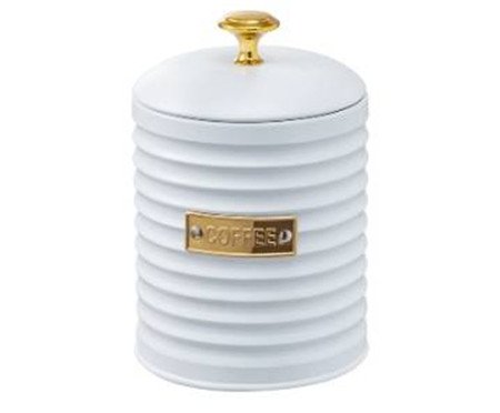 Porta-café de Metal com Tampa Friso Cafe Branco | Westwing