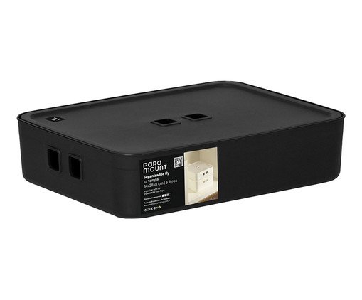 Organizador com Tampa Fly Preto, black | WestwingNow