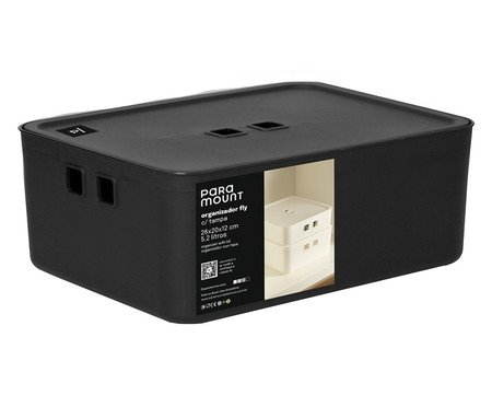 Organizador com Tampa Fly Preto | Westwing