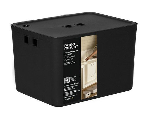 Organizador com Tampa Fly Preto, black | WestwingNow