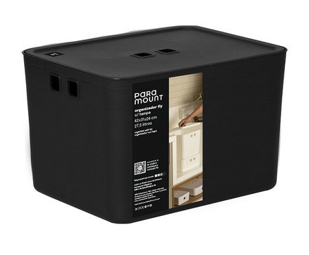 Organizador com Tampa Fly Preto | Westwing