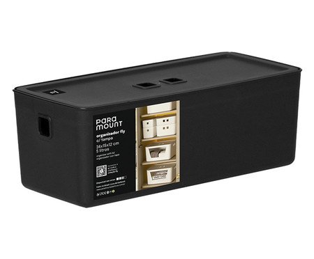 Organizador com Tampa Fly Preto | Westwing