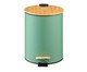 Lixeira com Pedal e Tampa de Bambu Soft Verde Esmeralda, green | WestwingNow