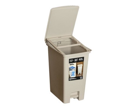 Lixeira com Pedal Seletiva Fly Creme | Westwing
