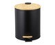 Lixeira Redonda com Pedal e Tampa de Bambu Soft Preto, black | WestwingNow