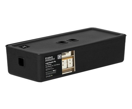 Organizador com Tampa Fly Preto | Westwing