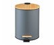 Lixeira Redonda com Pedal e Tampa de Bambu Soft Cinza, grey | WestwingNow