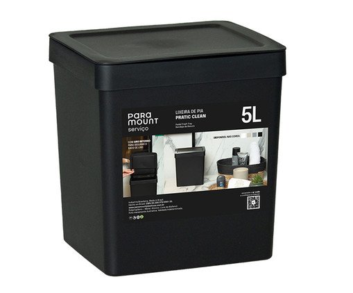 Lixeira de Pia Fly Preto, black | WestwingNow