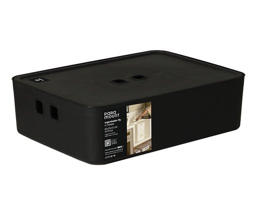 Organizador com Tampa Fly Preto, black | WestwingNow