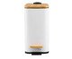 Lixeira Retangular com Pedal e Tampa de Bambu Soft Branco, white | WestwingNow