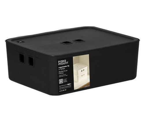 Organizador com Tampa Fly Preto, black | WestwingNow