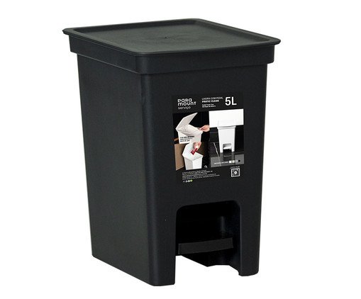 Lixeira com Pedal Fly Preto, black | WestwingNow