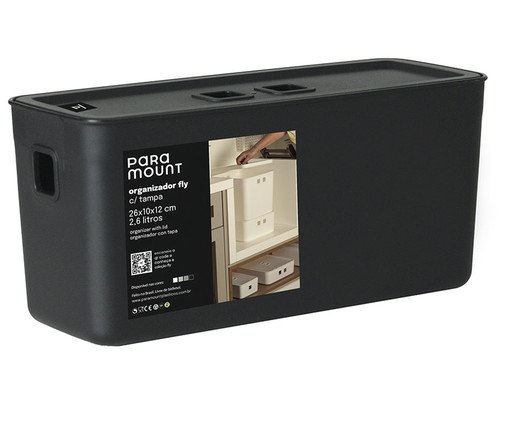 Organizador com Tampa Fly Preto, black | WestwingNow