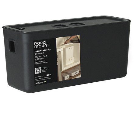 Organizador com Tampa Fly Preto | Westwing