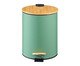 Lixeira Redonda com Pedal e Tampa de Bambu Soft Verde, green | WestwingNow