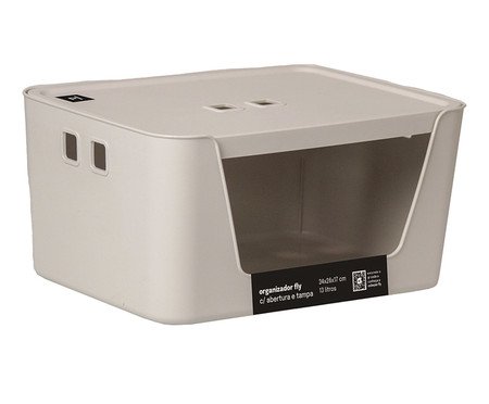 Organizador com Abertura e Tampa Creme | Westwing